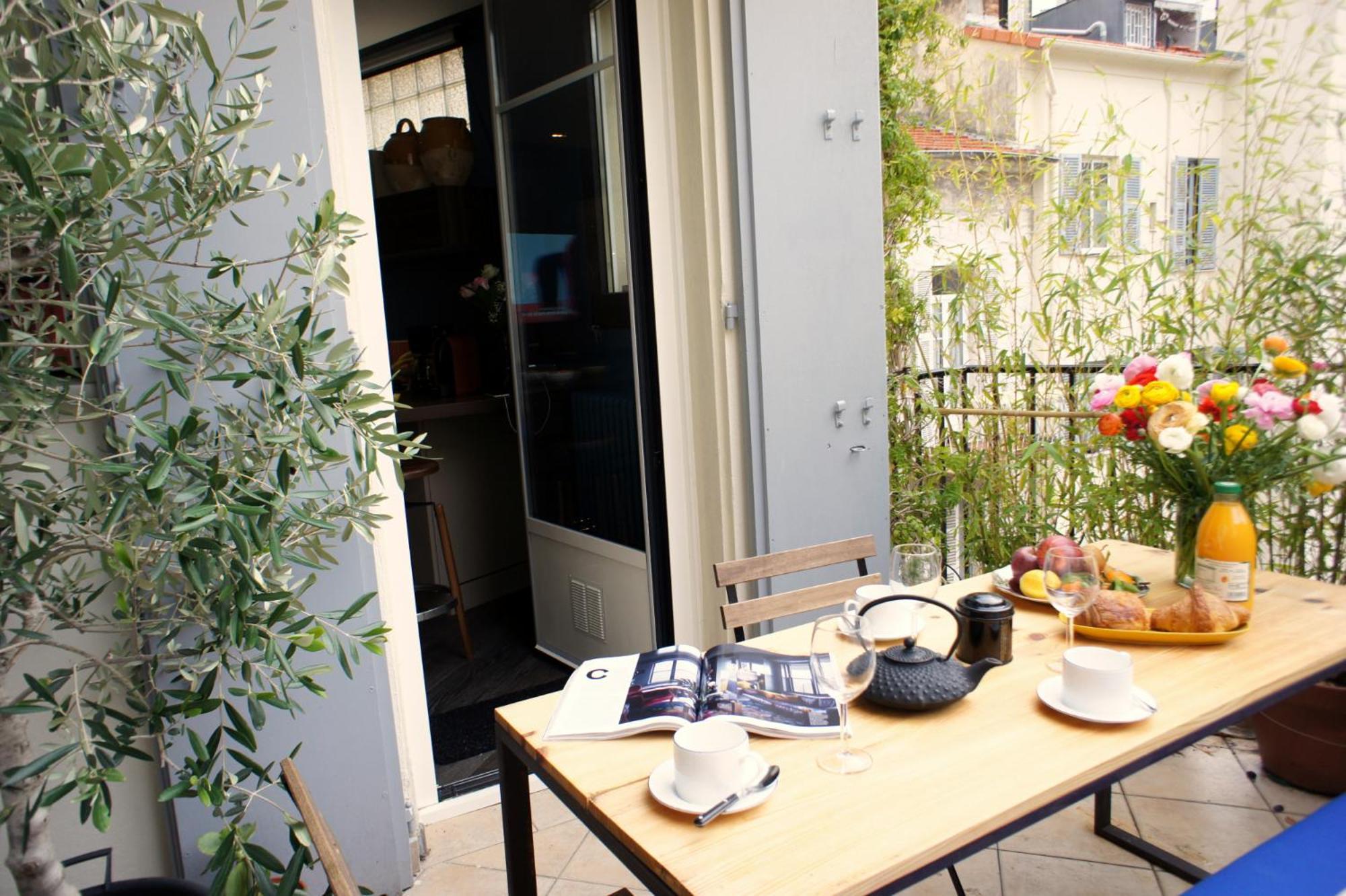 Élégant appartement avec terrasse - Promenade des Arts Niza Exterior foto